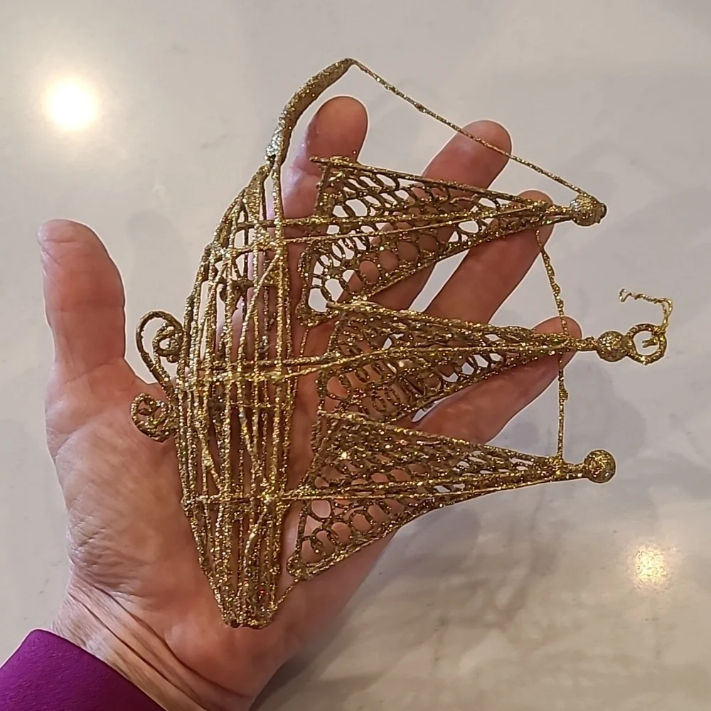 Gold Wire Sailboat Ornament